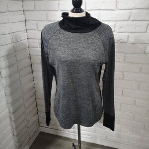 Hyba Warm Systems Ladies Size Large Grey & Black Turtleneck Fleece Lined Top